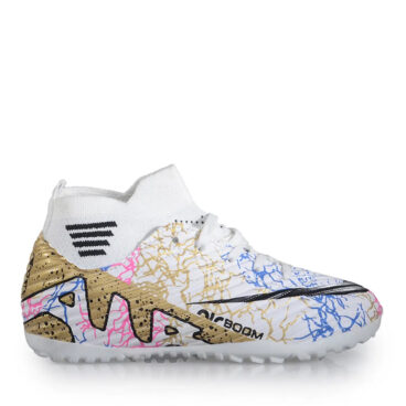 Laliga Filet 0565 Beyaz Altın Desenli Çoraplı Halı Saha Ayakkabı