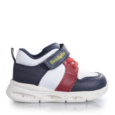 Şiringenç Bebe Işıklı Aynalı Laci Beyaz Kırmızı Cilt Spor Ayakkabı