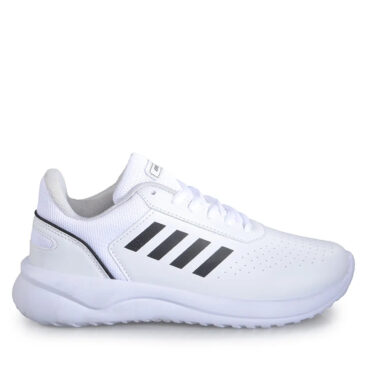 Bestof Garson 0100 Beyaz Siyah Cilt Spor Ayakkabı