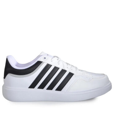 Bestof Merdane 2079 Beyaz Siyah Beyaz Cilt Spor Ayakkabı