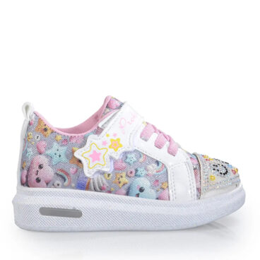 Prokids Bebe 5009 Işıklı Beyaz Pembe Anorak Spor Ayakkabı