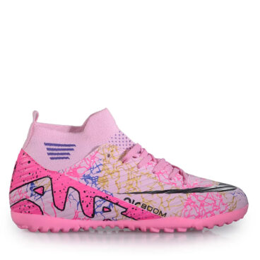 Laliga Garson 0565 Pembe Mor Desenli Çoraplı Halı Saha Ayakkabı