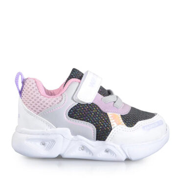 Wisco Bebe 0018 Işıklı Beyaz Siyah Pembe Anorak Spor Ayakkabı