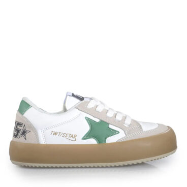 Tiwittoys Filet 0023 Buz Beyaz Yeşil Cilt Spor Ayakkabı