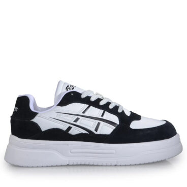 E-Tayger Merdane 3135 Siyah Beyaz Deri Spor Ayakkabı