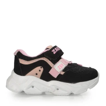 Zaby Bebe 6001 Siyah Pembe Anorak Spor Ayakkabı (Işıklı)