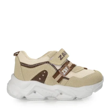 Zaby Bebe 6001 Bej Kahve Anorak Spor Ayakkabı (Işıklı)