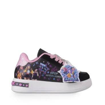 Prokids Patik 5040 Siyah Pembe Cilt Spor Ayakkabı